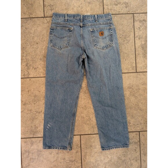 Carhartt B180 Relaxed Fit Jeans Men’s 36x30 Blue Workwear Denim - Picture 6 of 10